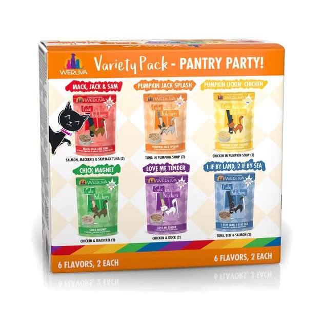 Weruva Cats in the Kitchen Variety Pack Grain-Free Cat Food Pouches, 3-oz, case of 12 - Image 2