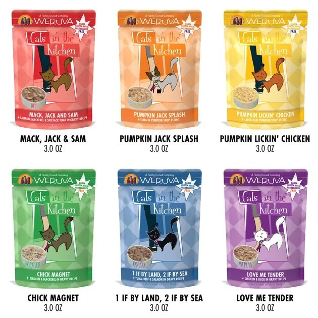 Weruva Cats in the Kitchen Variety Pack Grain-Free Cat Food Pouches, 3-oz, case of 12 - Image 4