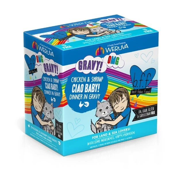 BFF OMG Ciao Baby! Chicken & Shrimp Dinner in Gravy Grain-Free Cat Food Pouches - Image 2