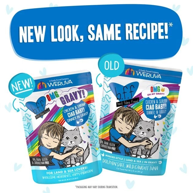 BFF OMG Ciao Baby! Chicken & Shrimp Dinner in Gravy Grain-Free Cat Food Pouches - Image 6