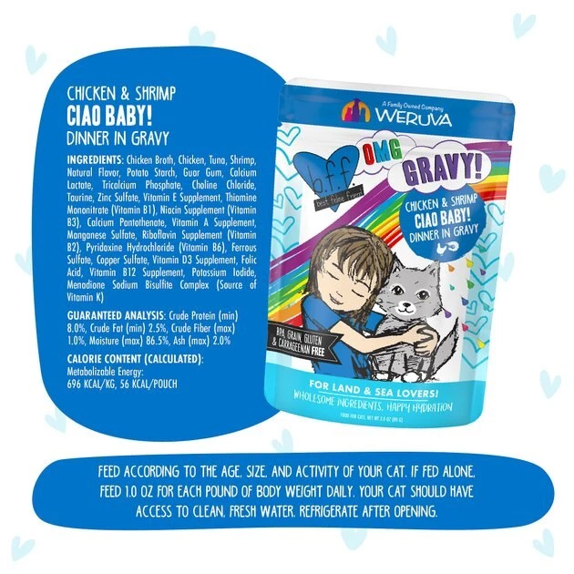BFF OMG Ciao Baby! Chicken & Shrimp Dinner in Gravy Grain-Free Cat Food Pouches - Image 7