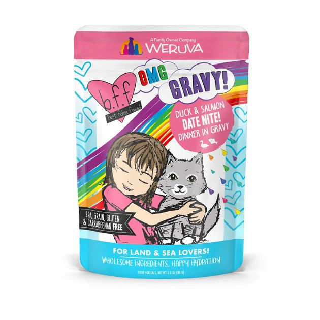 BFF OMG Date Nite! Duck & Salmon Dinner in Gravy Grain-Free Cat Food Pouches