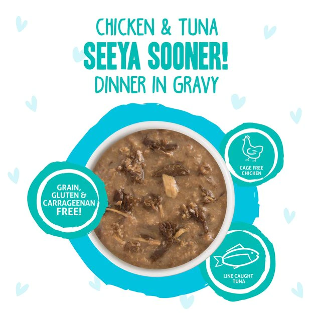 BFF OMG Seeya Sooner! Chicken & Tuna Dinner in Gravy Grain-Free Cat Food Pouches - Image 3