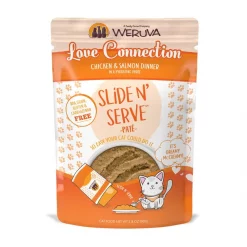 Weruva Slide N' Serve Love Connection Chicken & Salmon Dinner Pate Grain-Free Cat Food Pouches