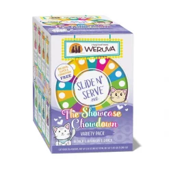 Weruva Slide N' Serve The Showcase Chowdown Variety Pack Pate Grain-Free Cat Food Pouches