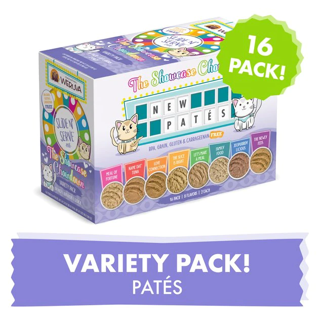 Weruva Slide N' Serve The Showcase Chowdown Variety Pack Pate Grain-Free Cat Food Pouches - Image 6