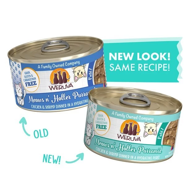 Weruva Classic Cat Meows n' Holler PurrAmid Chicken & Shrimp Pate Canned Cat Food - Image 2