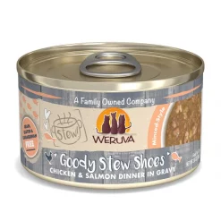 Weruva Classic Cat Goody Stew Shoes Chicken & Salmon in Gravy Stew Canned Cat Food