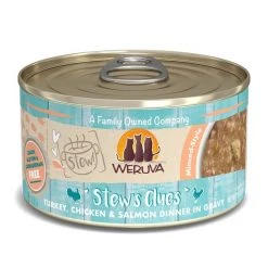 Weruva Classic Cat Stew's Clues Turkey, Chicken & Salmon in Gravy Stew Wet Canned Cat Food
