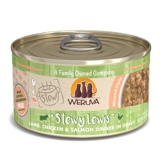 Weruva Classic Cat Stewy Lewis Lamb, Chicken & Salmon in Gravy Stew Canned Cat Food