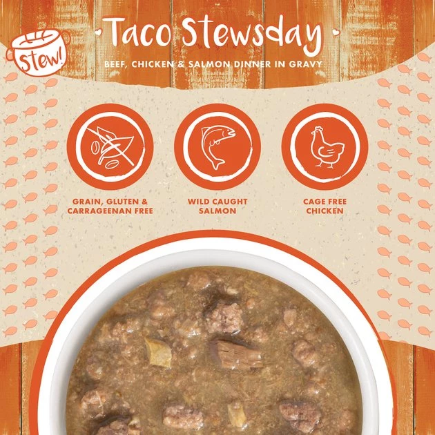 Weruva Classic Cat Taco Stewsday Beef, Chicken & Salmon in Gravy Canned Cat Food - Image 3
