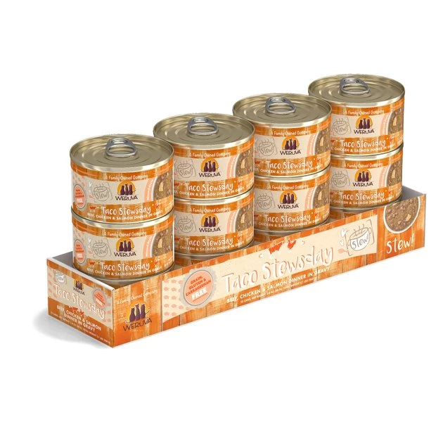 Weruva Classic Cat Taco Stewsday Beef, Chicken & Salmon in Gravy Canned Cat Food - Image 5