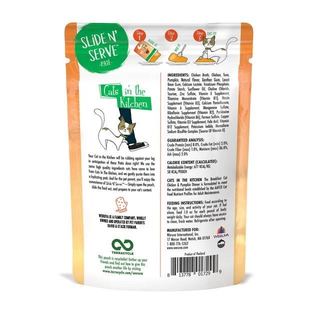 Weruva Cats in the Kitchen The Breakfast Cat with Chicken & Pumpkin Grain-Free Cat Food Pouches - Image 2