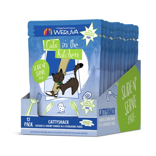 Weruva Cats in the Kitchen Cattyshack with Chicken & Shrimp Pate Grain-Free Cat Food Pouches - Image 4