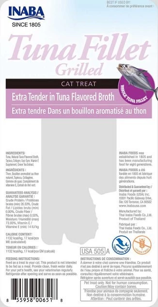 Inaba||Weruva Inaba Ciao Grain-Free Grilled Tuna Fillet Extra Tender in Tuna Flavored Broth Cat Treat, 0.52-oz pouch, pack of 6 + Weruva Cats in the Kitchen Cuties Variety Pack Grain-Free Canned Cat Food, 3.2-oz, case of 12 - Image 3