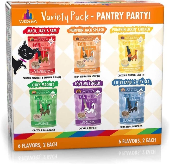 Weruva Cats in the Kitchen Love Me Tender Chicken & Duck Recipe Grain-Free Cat Food Pouches, 3-oz pouch, case of 12 + Weruva Cats in the Kitchen Variety Pack Grain-Free Cat Food Pouches, 3-oz, case of 12 - Image 6