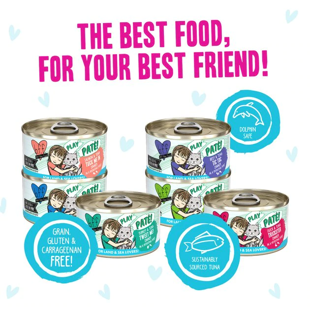 Weruva B.F.F. PLAY - Best Feline Friend Paté Lovers, Aw Yeah! Blue Paté Buffet Variety Pack Wet Cat Food, 2.8-oz, 18 pack - Image 5