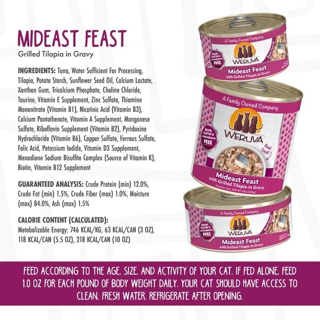 Weruva Mideast Feast with Grilled Tilapia in Gravy Grain-Free Canned Cat Food - Image 7