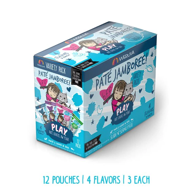 Weruva Best Feline Friend Paté Lovers, Aw Yeah! Paté Jamboree! Variety Pack Grain-Free Wet Cat Food, 2.8-oz pouch, case of 12 - Image 2