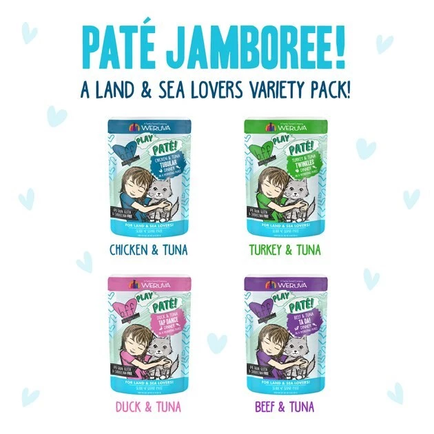 Weruva Best Feline Friend Paté Lovers, Aw Yeah! Paté Jamboree! Variety Pack Grain-Free Wet Cat Food, 2.8-oz pouch, case of 12 - Image 3