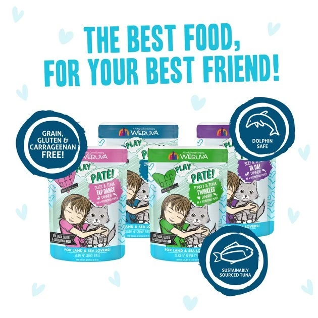 Weruva Best Feline Friend Paté Lovers, Aw Yeah! Paté Jamboree! Variety Pack Grain-Free Wet Cat Food, 2.8-oz pouch, case of 12 - Image 5