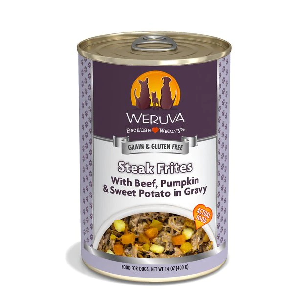 Weruva Steak Frites with Beef, Pumpkin & Sweet Potatoes in Gravy Grain-Free Canned Dog Food