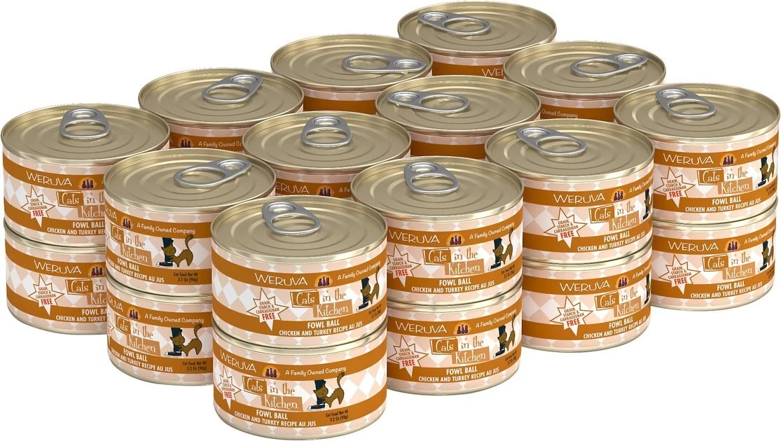 Weruva Cats in the Kitchen Fowl Ball Chicken & Turkey Au Jus Grain-Free Canned Cat Food - Image 4