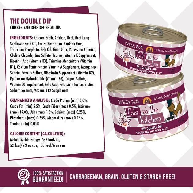 Weruva Cats in the Kitchen The Double Dip Chicken & Beef Au Jus Grain-Free Canned Cat Food - Image 3