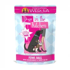 Weruva Dogs in the Kitchen Fowl Ball with Chicken Breast & Turkey Au Jus Grain-Free Dog Food Pouches