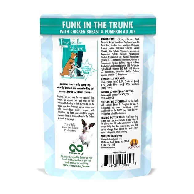 Weruva Dogs in the Kitchen Funk in the Trunk with Chicken Breast & Pumpkin Au Jus Grain-Free Dog Food Pouches - Image 2