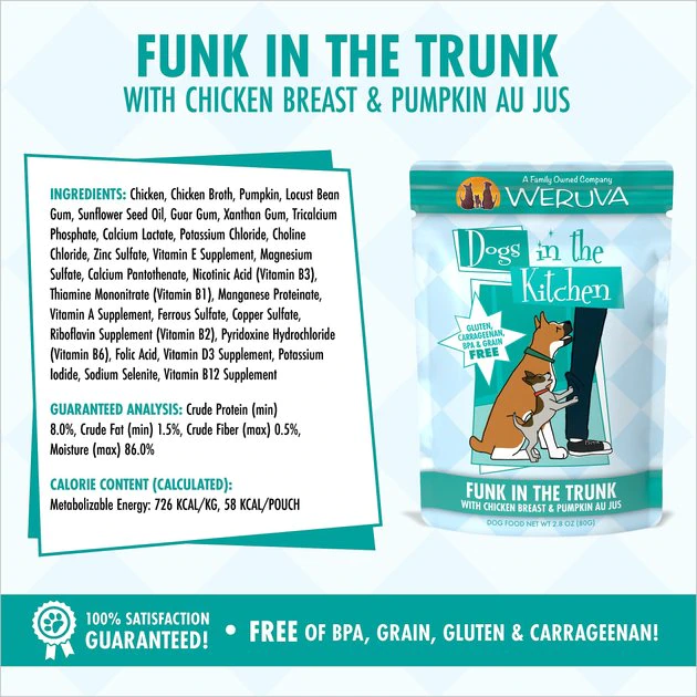 Weruva Dogs in the Kitchen Funk in the Trunk with Chicken Breast & Pumpkin Au Jus Grain-Free Dog Food Pouches - Image 3