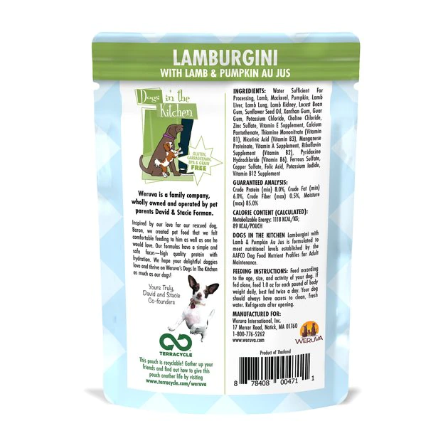 Weruva Dogs in the Kitchen Lamburgini with Lamb & Pumpkin Au Jus Grain-Free Dog Food Pouches - Image 2